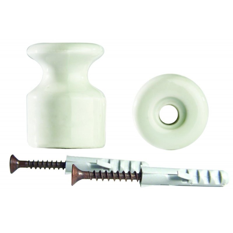 Weißes Porzellan Gambarelli Isolator mit Schrauben und Taschen 01200