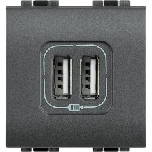 Bticino LivingLight Doppel-USB-Steckdose mit Netzgerät L4285C2