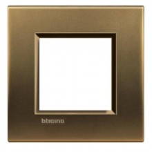 Bticino Livinglight Abdeckrahmen 2 quadratische Module Bronze poliert LNA4802BZ