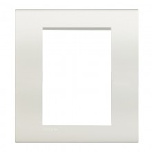 Bticino LivingLight quadratische Platte 3+3 Plätze weißes Licht LNA4826BI