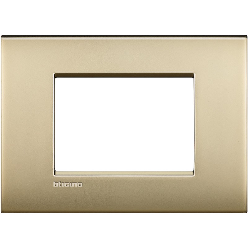 Bticino Wohnraumleuchte Platte AIR 3 Module satiniert gold LNC4803OF