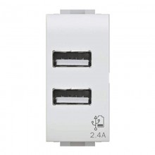 Doppel-USB-Buchse 4Box 2,4A für Bticino Axolute weiß 4B.HD.USB.24