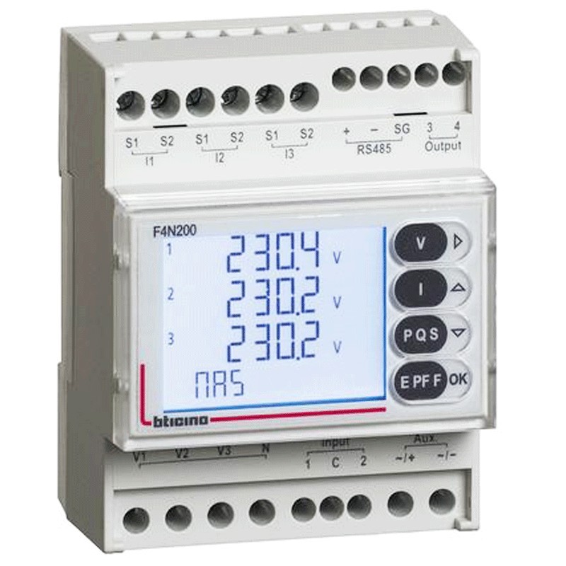 Bticino multifunktionale elektronische Messeinheit F4N200