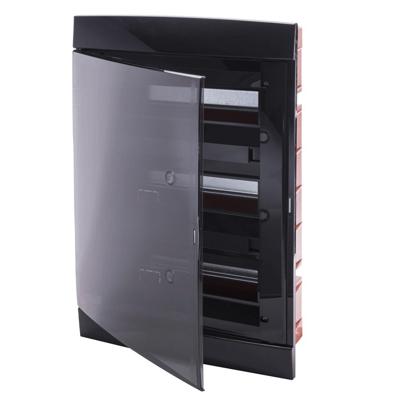 Unterputz-Schaltschrank 330x493x28 schwarz 3-fach 36+3 Module GW40239TN