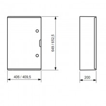 Gewiss Wandbedientafel mit massiver Tür 405x650x200 IP66 GW46004F