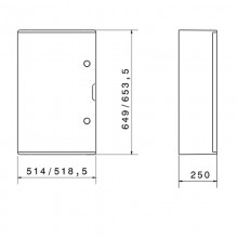 Gewiss Wandbedientafel mit massiver Tür 515x650x250 IP66 GW46005F