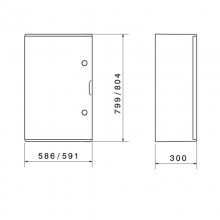 Gewiss Wandbedientafel mit massiver Tür 585x800x300 IP66 GW46006F