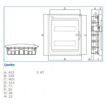 Bocchiotti Schaltschrank mit flächenbündiger Tür 24 Module IP40 B04104