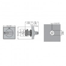 IP65 abschließbarer Lovato-Griff mit Ringmutterbefestigung GA-Serie GAX63