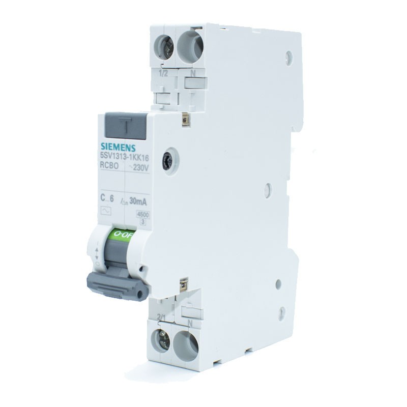 Siemens Fehlerstrom und Leitungsschutzschalter 6A 1P+N 30MA AC 4,5KA 5SV13131KK06