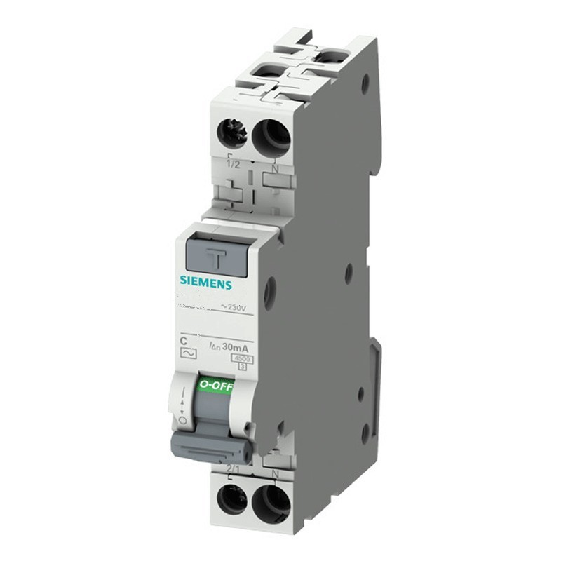 Siemens Fehlerstrom und Leitungsschutzschalter 6A 4,5KA 1P+N A-Typ 30ma 5SV13137KK06