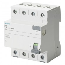 Siemens Fehlerstrom-Schutzschalter 4-polig 25A 30mA AC Typ 4 Module 5SV43420