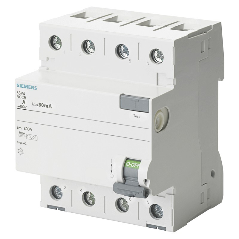 Siemens Fehlerstrom-Schutzschalter 4-polig 40A 30mA AC Typ 4 Module 5SV43440