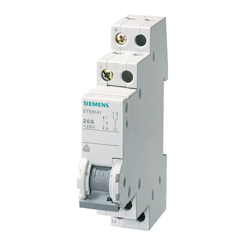 Einpoliger Schalter Siemens 1P 20A 1-0-2 1 Modul 5TE8141
