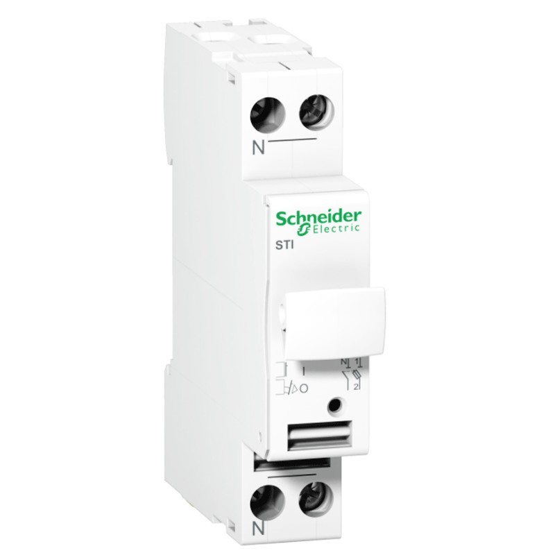 Schneider-Sicherungshalter 1P+N 32A 10.3X38 1 Modul A9N15646