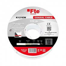 FTE Koaxialkabel für TVSAT 5mm aus PVC, weiß, 100 Meter K121EW