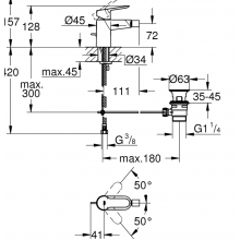 Grohe BauEdge Einhand-Bidetarmatur mit Ablaufgarnitur 23331000