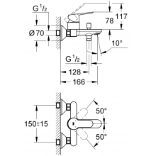 Grohe BAUEDGE EINHAND-WANNENBATTERIE, DN 15 23334000