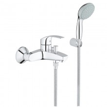 Grohe Eurosmart Einhand-Wannenbatterie, mit Brausegarnitur, für Wandmontage 3330220A