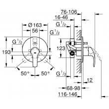 Grohe EUROSMART Einhand-Badewannen-Brausebatterie 33305002