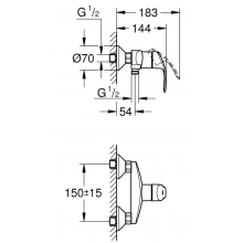 Grohe Eurosmart Einhand-Brausebatterie Chrom 33555002