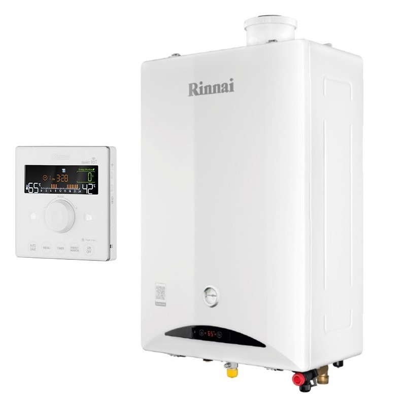 Rinnai Brennwert-Haushaltsgaskessel mit Standard-WLAN-Chronothermostat REB-KBI2929FFLPG