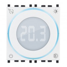 Vimar 2-Modul-Drehthermostat mit Bildschirm Farbe Weiß 02970.B