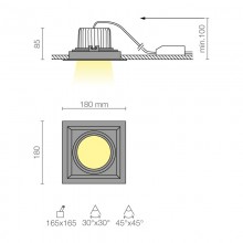 Biffi Luce Myra LED-Einbauleuchte 18W 3000K Weiß 5622.18.30.08