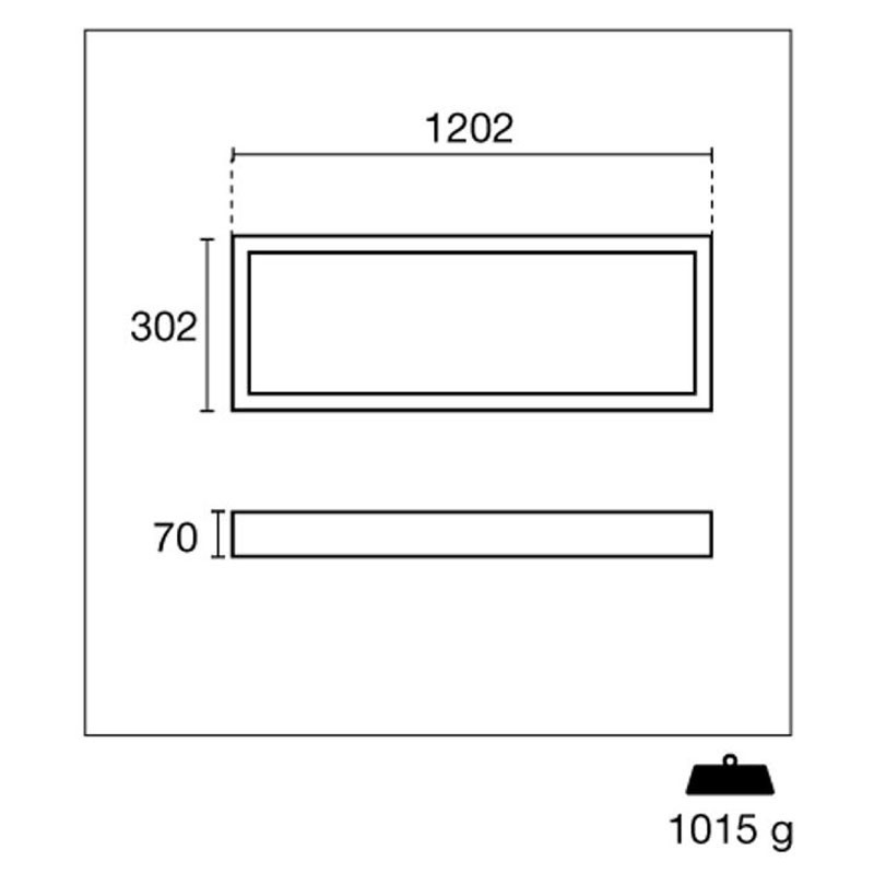 Kit Century 30X120 cm Deckenleuchte für LED-Paneele KIT-PLFB120