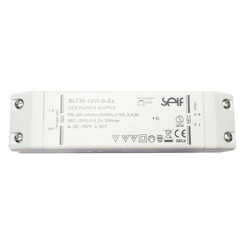 Tecnel Netzteil für LEDs 30W 12V IP20 SLT30-12VLG-E