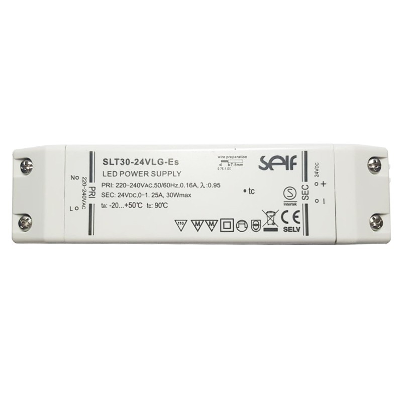 Tecnel Netzteil für LEDs 30W 24V IP20 SLT30-24VLG-E