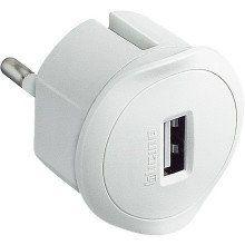 Bticino Adapter USB-Buchse 1,5A mit deutschem Stecker weiß S3625DU