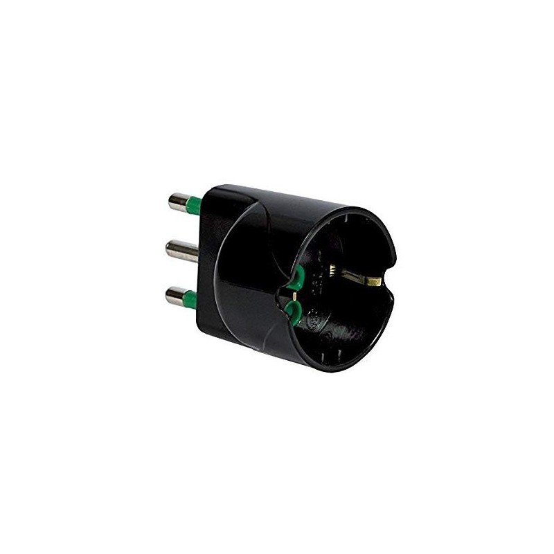 Fanton 16A Adapter und 16A 2P+T schuko schwarz 82611-E