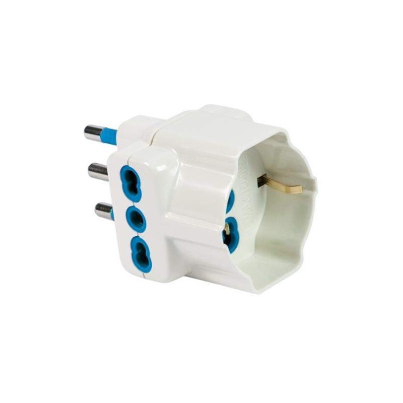 Fanton 2P+T Adapter und 2 Steckdosen und 1 Schuko 82640-E