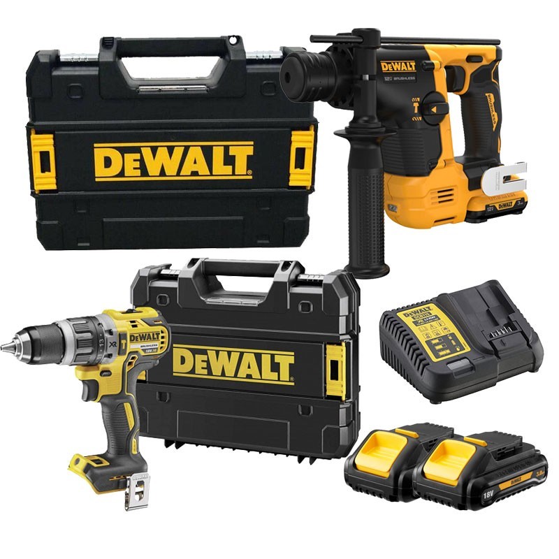 Dewalt Bohrschrauber- und Schlagbohrer-Kit mit 2 3AH-Akkus