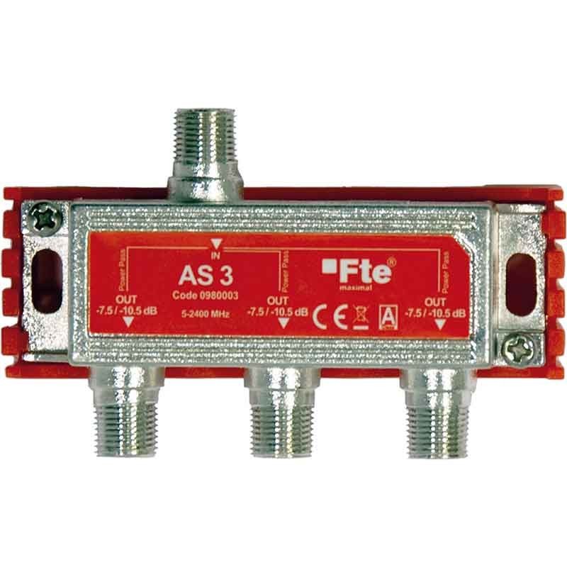 FTE Induktiver terrestrischer und satelliter TV-Splitter 3 Ausgänge, 6 dB AS3