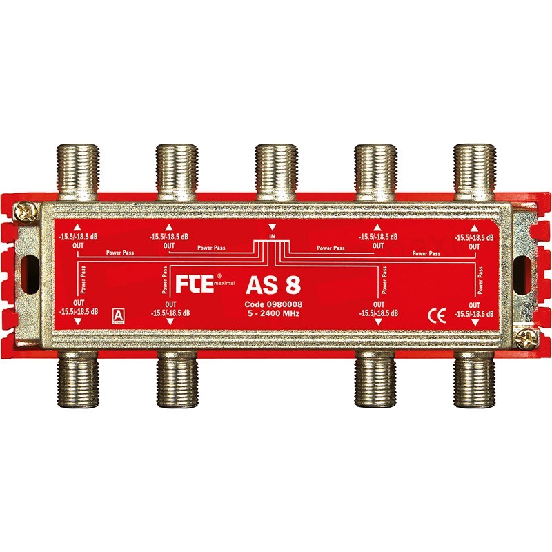 FTE TV-Teiler Klasse A für DVB-T und Satellit 8 16dB-Ausgänge