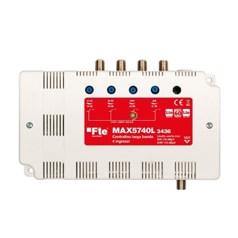 FTE Breitbandsteuergerät 4 Eingänge BIII/IV/V/UHF MAX5740L3436