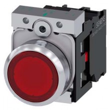 Siemens Taste leuchtend rot flach 22mm LED 24V 3SU11520AB201CA0