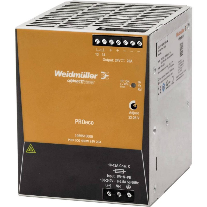 Weidmüller Schaltnetzteil PRO ECO 480W 24V 1469510000