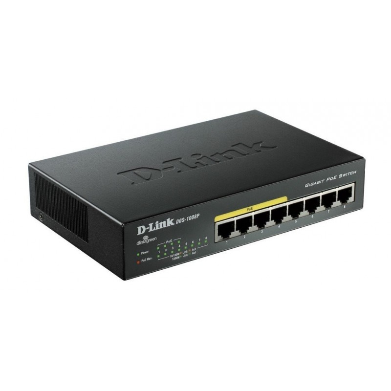 D-Link Switch 10/100/1K 4+4POE MAX 68W DGS-1008P