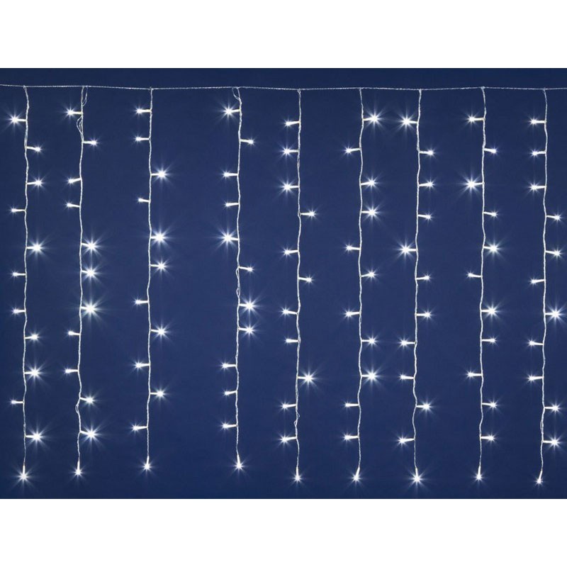 Wimex LED Weihnachten-Lichtervorhang 144 LEDs Weiß mit Blitz 4501928X