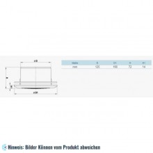 Kunststoff Diffusor MV 125 PFs mit Montageflanschen und Insektenschutznetz für Be- und Entlüftung, Lüftungsrohr 125 mm