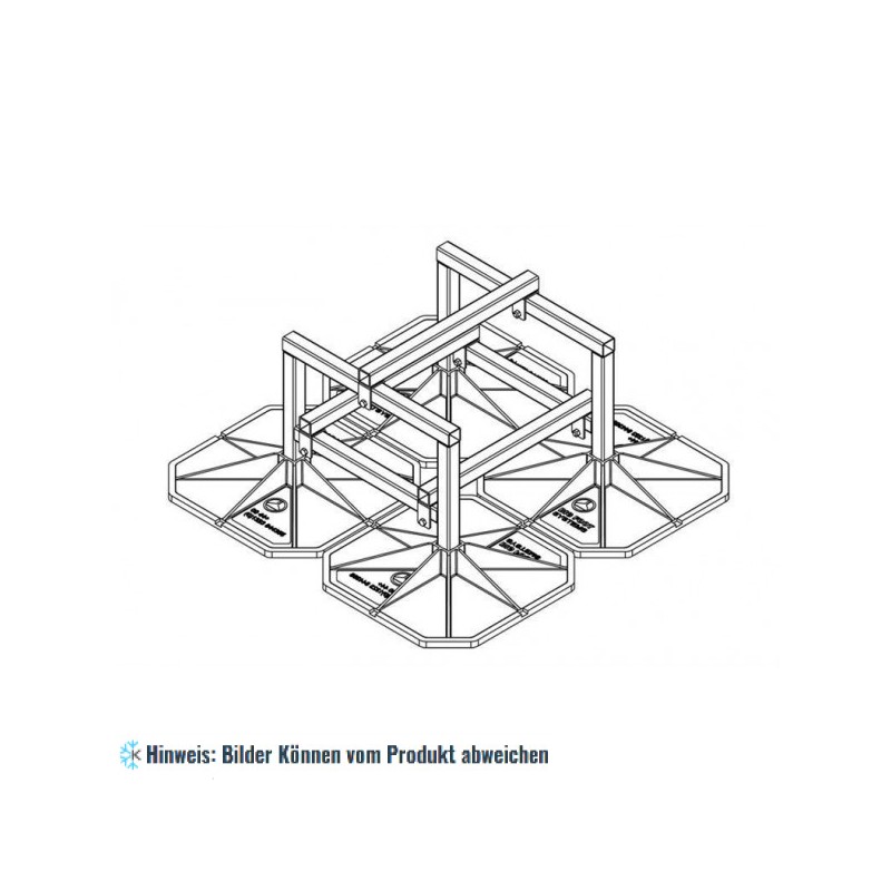 Unterbau 600HD "Cube" - 2000 kg Fuss 600x600 mm - Rahmen 583x700x700 mm