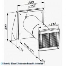 Lüftungsanlage (dezentrales Lüftungsgerät) KWL (kontrollierte Wohnraumlüftung) TwinFresh R-50 mit Ø150 mm Rundrohr und Verschlus