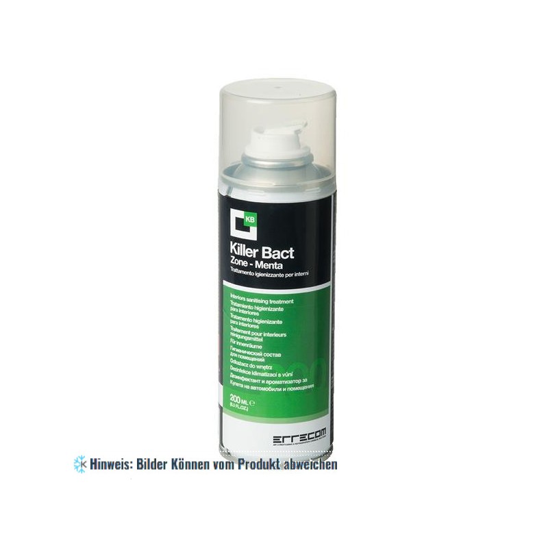 Errecom Zone Killer Bact 100 ml, Inneraum Reinigungsspray, Minz-Duft