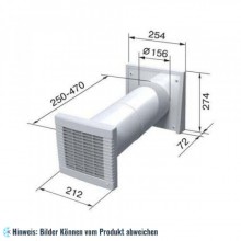 Lüftungsanlage (dezentrales Lüftungsgerät) KWL (kontrollierte Wohnraumlüftung) TwinFresh RA-50 mit Ø150 mm Rundrohr und Verschlu