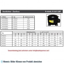 Kompressor DANFOSS NLE13KK.2, HBP/LBP R600a, 220-240V, 154W (-25°C)
