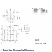 Kompressor Scroll SANYO, SBP120H15A, MBP/HBP - R410A, 220V-240V/1Ph/50Hz, 9,8 kW