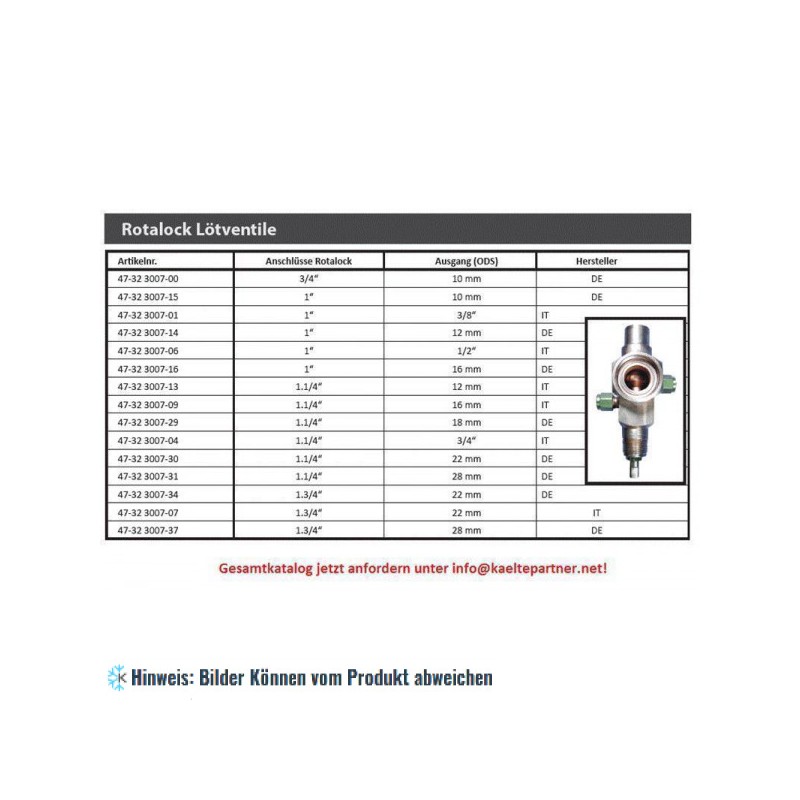 Rotalockventil Alco SR2-XJ4, Anschluss 1.1/4" - 18 mm ODF